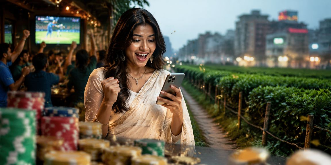 নারায়ণগঞ্জে শাড়ি পরা নারী betin ক্রিকেট বেটিং প্রোমোশন উপভোগ করছেন
